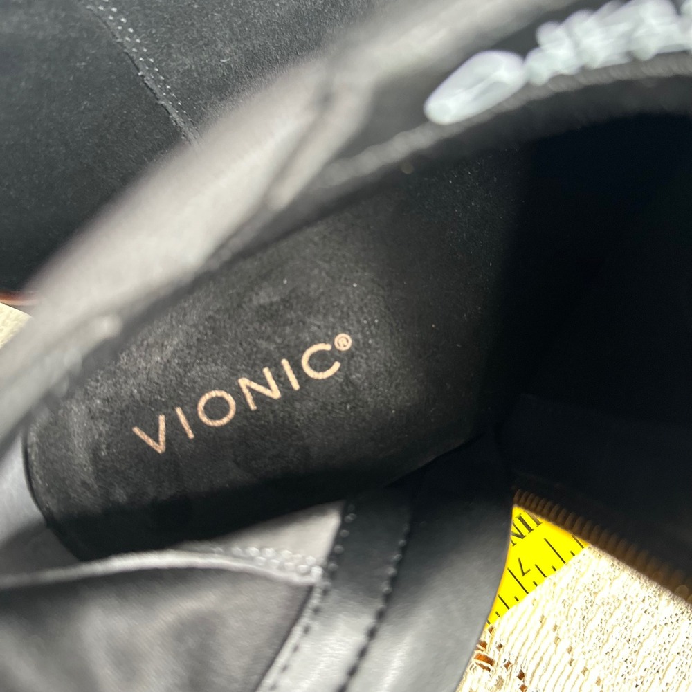 Vionic Hazal Black Suede Water Repellent Wedge Ankle Boots Womens 6.5 - Picture 10 of 11